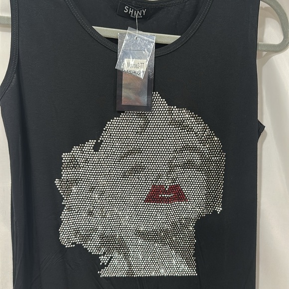 Black Graphic Tank Top one size fits most - Picture 2 of 4